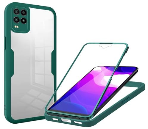 Haygdz Funda para Xiaomi Mi 10 Lite 5G, 360 Grados Antigolpes Carcasa Capa Doble Case con Transparente Protector Pantalla Anti-Golpes Case Xiaomi Mi 10 Lite 5G (Verde)