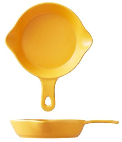 PRETYZOOM 2st Blechpfanne Steakpfanne Französisch Obstschalen Aus Porzellan Teller Mit Griff Servieren Backbleche Für Die Küche Salat Muffin Backen Backform Frühstücksschüssel Pizza Keramik