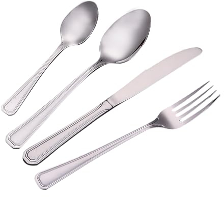 Royalford Stainless Steel Cutlery Set, 16 Piece Mirror Finish Stainless Steel Cutlery Set with 4Pc Tea Spoon, 4Pc Table Spoon, 4 Pc Fork & 4 Pc Knife | Dishwasher Safe & Easy Clean |Set for 4 People