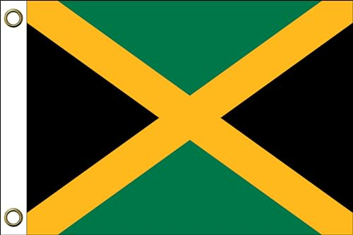 Jamaika Flagge Fahne | 150 cm x 90 cm / 90 x 150 cm | Wetterfest & Langlebig | Polyester mit zwei Ösen