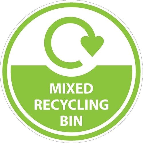 Mixed recycling bin, recycling sign - Self adhesive sticker (50mm x 50mm)