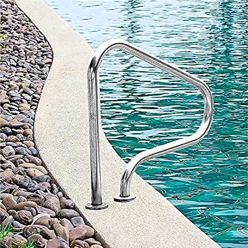Barandilla para piscina Barandilla para piscina para piscina enterrada, acero inoxidable plateado, barandilla de seguridad para piscinas a prueba de herrumbre, barandilla de escalera, barra