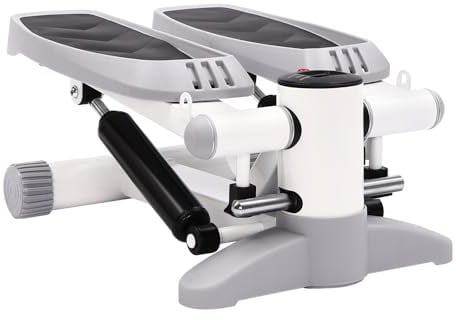 Hometrainer Stepper Tragbar Fitness Stepper mit LED Display Fitness Mini Stepper Einstellbare Höhe Ideal für die Gewichtsabnahme die Straffung und das Trainingsprogramm (Grau)