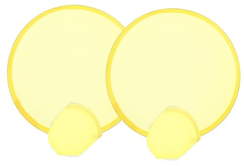 CORHAD 2 Stücke Japanische Faltbare Hand Fans Mini Für Hochzeit Leistung Dance Party Gelb 25cm