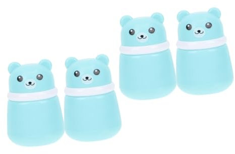 WOONEKY 4stücke Cartoon Bären Puderquaste Box Für Hygienische Puderbehälter Aus Langlebigem Für Zuhause Und Reisen Für Babypuder Und Kosmetik Geeignet