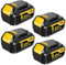 4Pack 18V 8000mAh Replacement for Dewalt Battery 18V DCB201-2 DCB200 DCB203 DCB204 DCB206 DCB181-XJ DCB180 DCB184 DCF/DCD/DCG/DCS Series Cordless Tools with LED Indicator