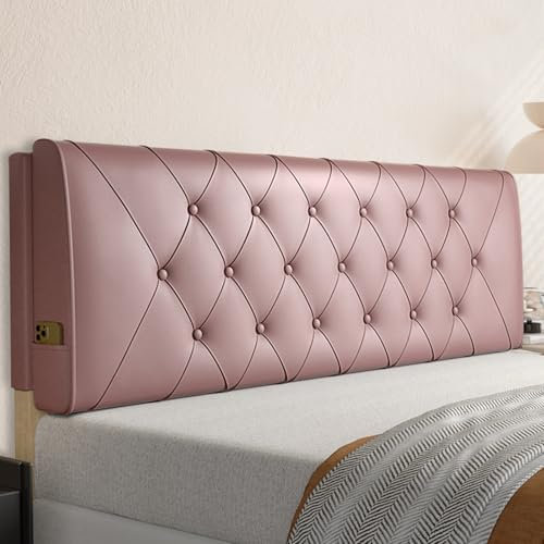 Cuscino imbottito in peluche con grande cuscino di supporto lombare rimovibile, per divano letto a castello, rosa, 180 x 58 x 10 cm