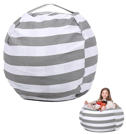 Wendle Spielzeug- und Kuscheltier-Aufbewahrungstasche, Streife Sitzsack, Aufbewahrung, 38 Stofftier Kuscheltiere, für Kleidung, Spielzeug & Tägliche Nutzung