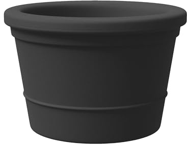 Tera Großer Blumentopf für den Außenbereich, EOS, aus Kunstharz, Rotationstechnik, UV-beständig, frostbeständig, recycelbares Material, Pflanzentöpfe für Bäume und Pflanzen (Anthrazit, 100 cm)