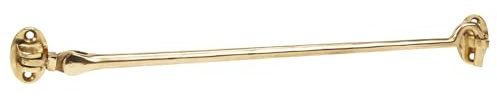 Keypak 300mm Brass Cabin Hook Extended Length Traditional Door Hardware with Fixings