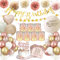 Deko 18 Geburtstag Mädchen,WINAROI 18. Geburtstag Deko Rose Gold mit Windlicht Tischdeko, Happy Birthday Banner, Servietten, Pompons