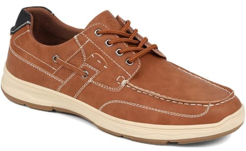 Pavers Men's Casual Lace Up Shoes in Tan with Lace Eyelet Details - Comfortable Wide Fit - Elegant Classic Gents Footwear - Size UK 11 / EU 45