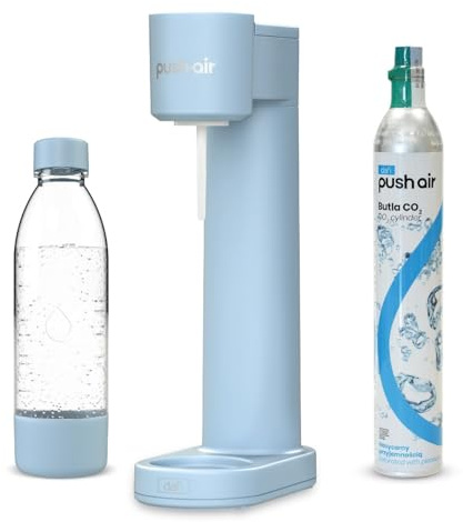 DAFI Wasser-Saturator PushAir Gassiphon + CO2 Patrone + 0,7 Liter Flasche - Komplettset zur Zubereitung von Idealem Kohlensäure in Ihrer Küche