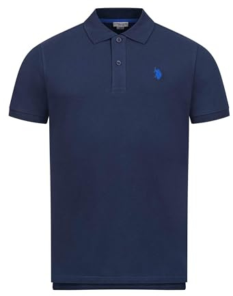 U.S. Polo Assn. Herren Poloshirt (S-3XL) Basic Kurzarm Pique Polohemd P001 - Navy-Royal Größe L - Gr. L