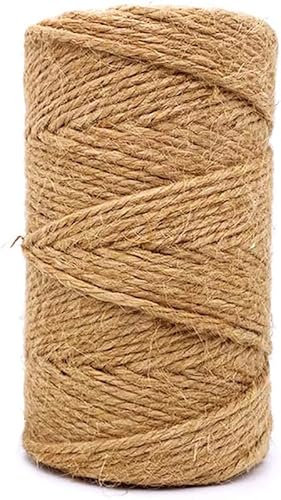 Spago di iuta naturale, 2 mm, 6 mm, 12 mm di larghezza, per artigianato, floristica, confezioni regalo, giardino e matrimoni, filo marrone per progetti fai da te (naturale, 10 m) Craft Queen LTD