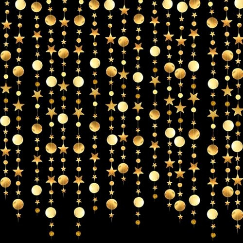 4 Stück Girlande Gold, Goldene Deko, 4m Glitzer Deko Party, Weihnachtsdekoration partydeko, für Weihnachtsparty Dekoration, Geburtstag, Familienfeier, Karneval Karneval Dekoration