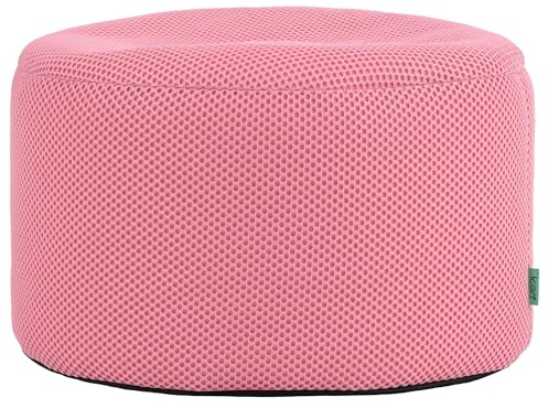 icon Performance Mesh XL Gaming Bean Bag Footstool, Light Pink, Large Pouffe Stool with Filling Included, Bedroom Furniture, Gamer Gifts, Gaming Room, Gaming Room Accessories