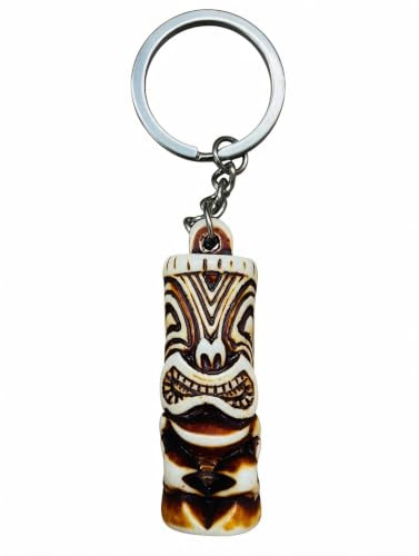 Porte-clés Totem Tiki Hawaï Marron - Bijou Sac Protection Idée