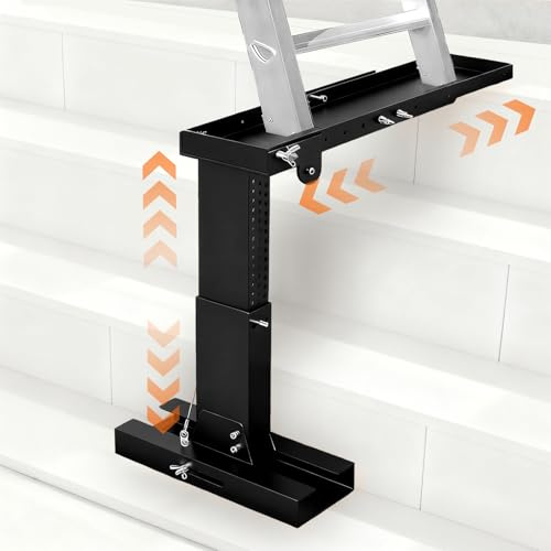 Verstellbare, faltbare Leiter-Nivellierung für Treppen, 227 kg Kapazität, passend für Fußabstand < 76,2 cm, Höhe 27,9–45,7 cm, Länge 43,2–80 cm, langlebige und stabile Plattform für sichere Nutzung
