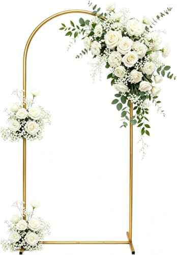 2M Hochzeitsbogen Metall Ballonbogen Ständer für Party Deko | Hochzeit Bogen Hintergrund Rahmen für Hochzeit, Geburtstag, Graduierung, Jahrestag Studio Hintergrund Dekoration (0,8x1,8m)