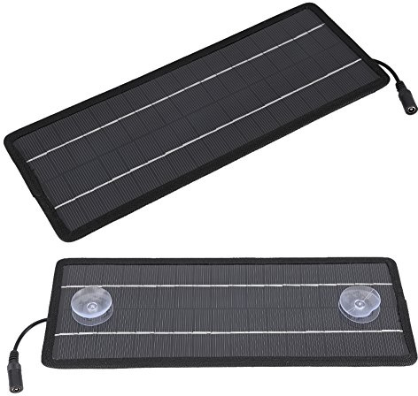 Rcniso Chargeur de Panneau Solaire de Voiture 12V 4.5W, Chargeur de Batterie de Panneau Solaire Portable pour Voiture Camion Bateau Caravane