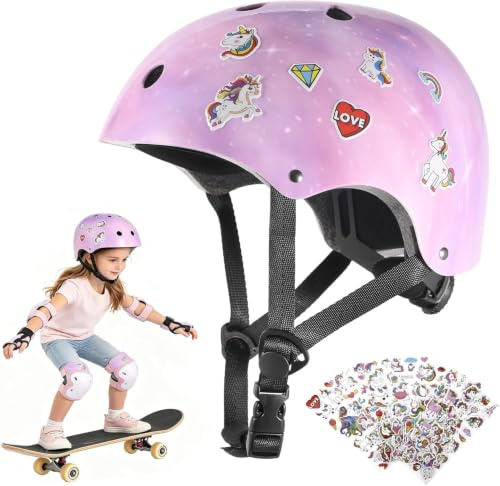 DUZSKJ Verstellbarer Kinder Helm fahrradhelm Kinderhelm für Mädchen | DIY it to suit own tastes Skaterhelm Kinder Schutzhelm für Skateboard Fahrrad Scoot Ride Roller Inline Skates Radfahren