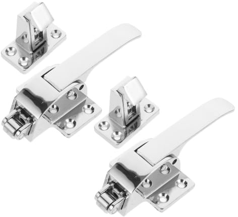 ULTECHNOVO 2 Sets Metal Freezer Door Locks with Spring-Loaded Fridge Latch, Universal Fit Handles for Refrigerator and Walk-in Cooler, Enhanced Durability and Easy Maintenance, for Restaurant