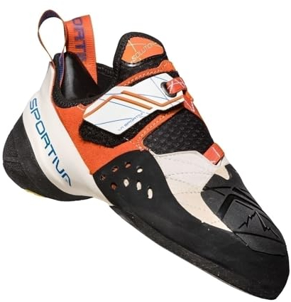 LA SPORTIVA W Solution Orange - Revolutionärer weicher P3 Damen Kletterschuh, Größe EU 39.5 - Farbe White - Apricot Oran