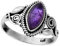 81stgeneration Frauen 925 Sterling Silber Boho Spiral Muster Amethyst Edelstein Monatsstein Ring