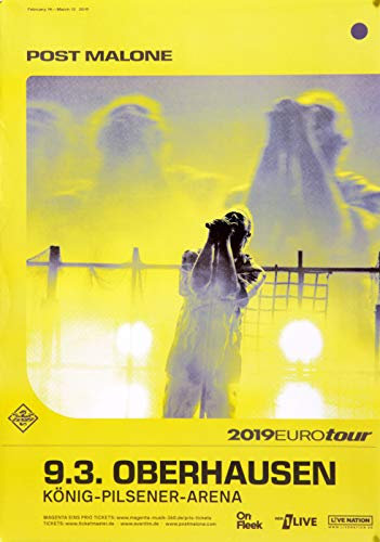 Post Malone - Euro Tour, Oberhausen 2019 » Konzertplakat/Premium Poster | Live Konzert Veranstaltung | DIN A1 «