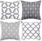 Alishomtll 4er Set Dekorativ Kissenbezug 50x50cm Sofakissen Dekokissenbezug Set Kissenbezüge Zierkissenbezug Kissenhülle für Sofa Büro, Grau