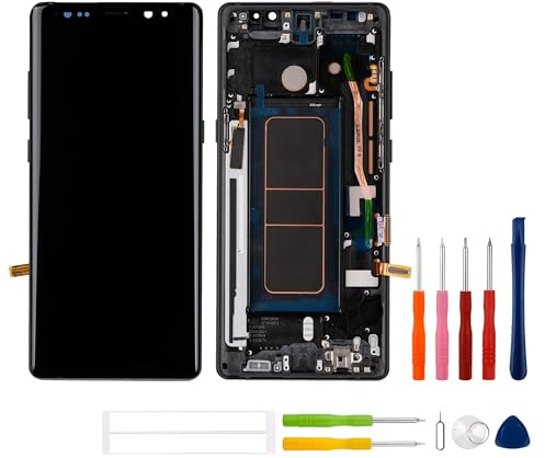 Swark Super AMOLED Display Compatible avec Samsung Galaxy Note 8 N950A N950F LCD Écran Tactile Digitizer Assemblée avec Cadre (Noir) + Outils