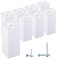 Lot de 8 pieds de meubles blancs à hauteur réglable - Profil angulaire : 40 x 40 mm - Matériaux : plastique, aluminium - Vis incluses (8, 10 cm de hauteur)