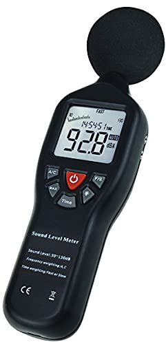 Profi Dezibel Messer - Schallpegelmessgerät (30-130dB) mit A/C-Bewertung & LCD-Hintergrundbeleuchtung - Hochpräzises Lärmmessgerät für Arbeitsschutz, Haushalt & Audio-Kalibrierung - Inkl. Batterien