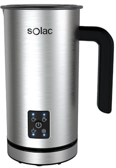 Solac Pro Foam - Espumador de leche de acero inoxidable y mezclador de chocolate caliente, metal y negro, SPF500, 17 onzas