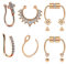 JFORYOU Fake Nose Septum Rings Non-Pierced Horseshoe Fake Nose Ring Clip On Nose Hoop Rings Jewelry for Women Men