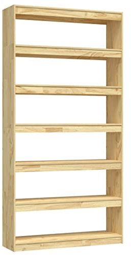 vidaXL Massivholz Kiefer Bücherregal Raumteiler Standregal Aktenregal Raumtrenner Regal Wandregal Büroregal Mehrzweckregal 100x30x200cm