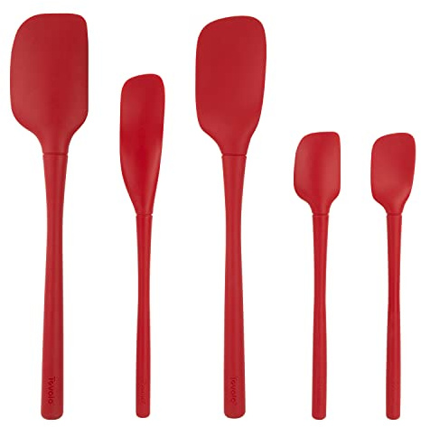 Tovolo Flex-Core® All Silicone Spatula Set of 5 for Meal Prep, Cooking, Baking, and More - Cayenne