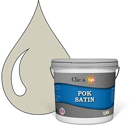 POK SATIN : Peinture Satin Lessivable Beige clair 50m² - 5L