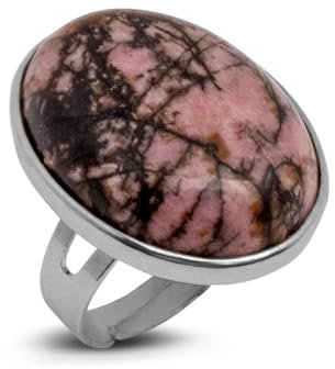 Zentana Rhodonit-Ring – Cabochon-Edelstein – Akzeptanz