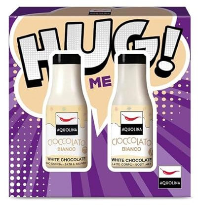 Aquolina Cofanetto Hug Me ! Cioccolato Bianco con Bagno Doccia 125 ml e Latte Corpo 125 ml