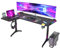 FATIVO Scrivania gaming 160cm Angolare: con LED RGB Scrivania Angolo Salvaspazio Tavolo gaming Grande Scrivania gamer Gaming Table Computer PC Desk per Studio Stanza Forma L