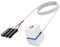 HALOULENI Desktop Switch Desktop Computer Power Switch External Remote Start PC Motherboard Power On Off Switch Button Extension Cable (Shell: white, Light: color gradient)