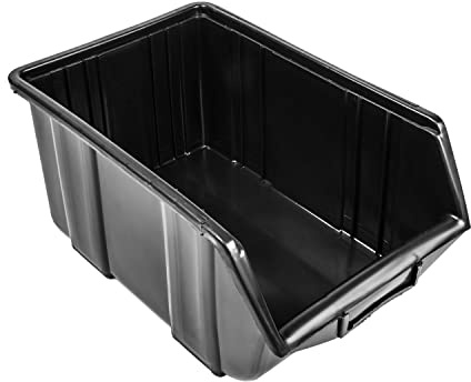 botle 10 Stck Sortierboxen Lagerboxen Stapelboxen Werkstatt Stapelkisten Sichtlagerkasten Eco Box Schwarz 34,5x22,5x16,5cm Sortierkasten