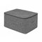 GREATOYAR Caja de Almacenamiento con Tapa con Cremallera, Caja de Almacenamiento con Asas, Caja Organizador, Tapa Plegable, Tela de Lino, Cubos para el Hogar, Cesta, Armario, Ropa,Juguetes,45x35x25cm