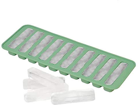 UBERSTAR Slim Ice Cube Tray | Slim Ice Sticks Narrow | Easy Silicone Pop Out | Long Ice Mould Green