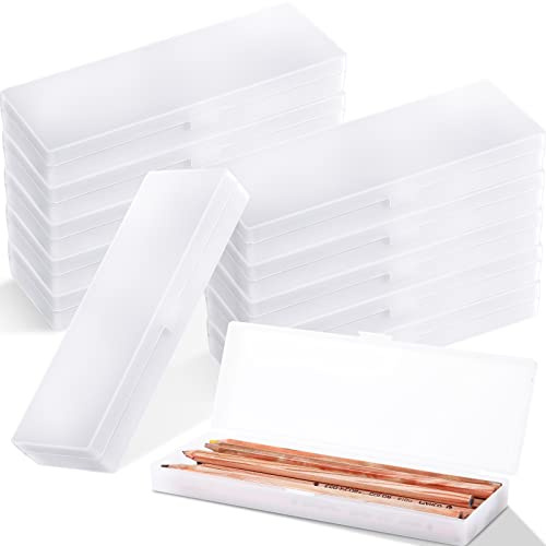 Crtiin Pencil Boxes Bulk Plastic Clear Pencil Case, 7.17 x 2.36 x 0.94 Inch