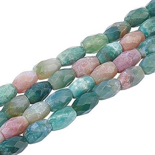 nbeads 2 Stränge Natürliche indische Achatperlen Stränge, Ca. 40cm Natürliche Apatitperlen Unregelmäßige Natursteinperlen Ungefärbte Lose Perlen für Halskette Armband Schmuckherstellung