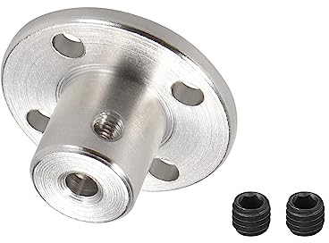 DMiotech 4mm Innen Durchmesser H12xD10 Flansch Kupplung Anschluss Starre Leitfaden Welle Unterstützung Kuppler Welle Kupplung mit Schrauben für DIY RC Modell Motoren Silber