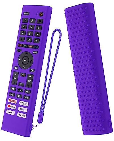 Silicone Cover for Hisense Voice Remote,Hisense ERF3J80H ERF3G80H ERF3F80H Remote Case Cover Hisense 4K UHD Android Smart TV Remote Shockproof Silicone Sleeve with Lanyard(Purple)